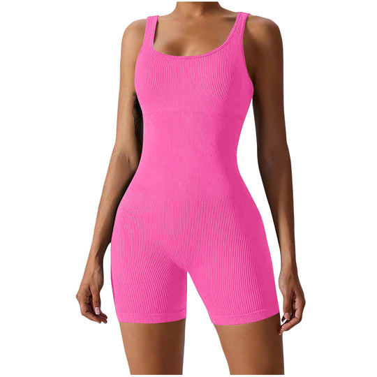 Damen Bodycon Jumpsuit mit Rippstruktur EB