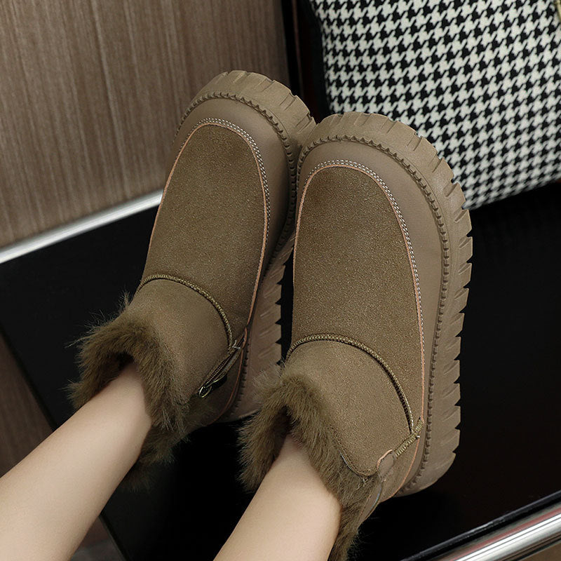 Damen Winter boots mit warmem Kunstfell und rutschfester Sohle EB