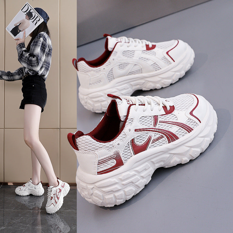 Damen Sportliche Chunky Sneaker mit atmungsaktivem Mesh-Obermaterial und federleichtem Dämpfungssystem EB