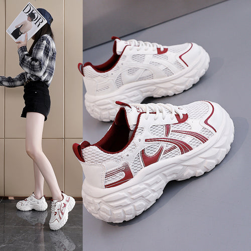 Damen Sportliche Chunky Sneaker mit atmungsaktivem Mesh-Obermaterial und federleichtem Dämpfungssystem EB