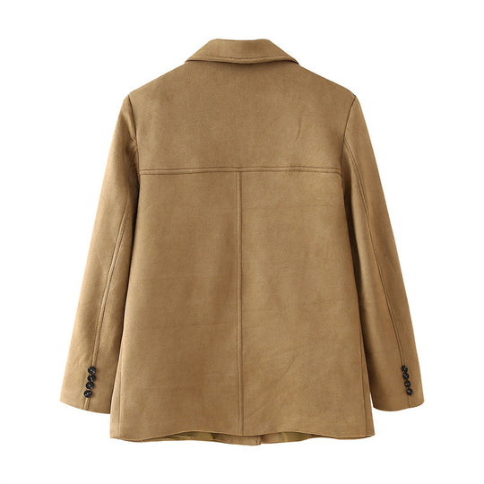 Damen Elegante Suede-Blazerjacke EB