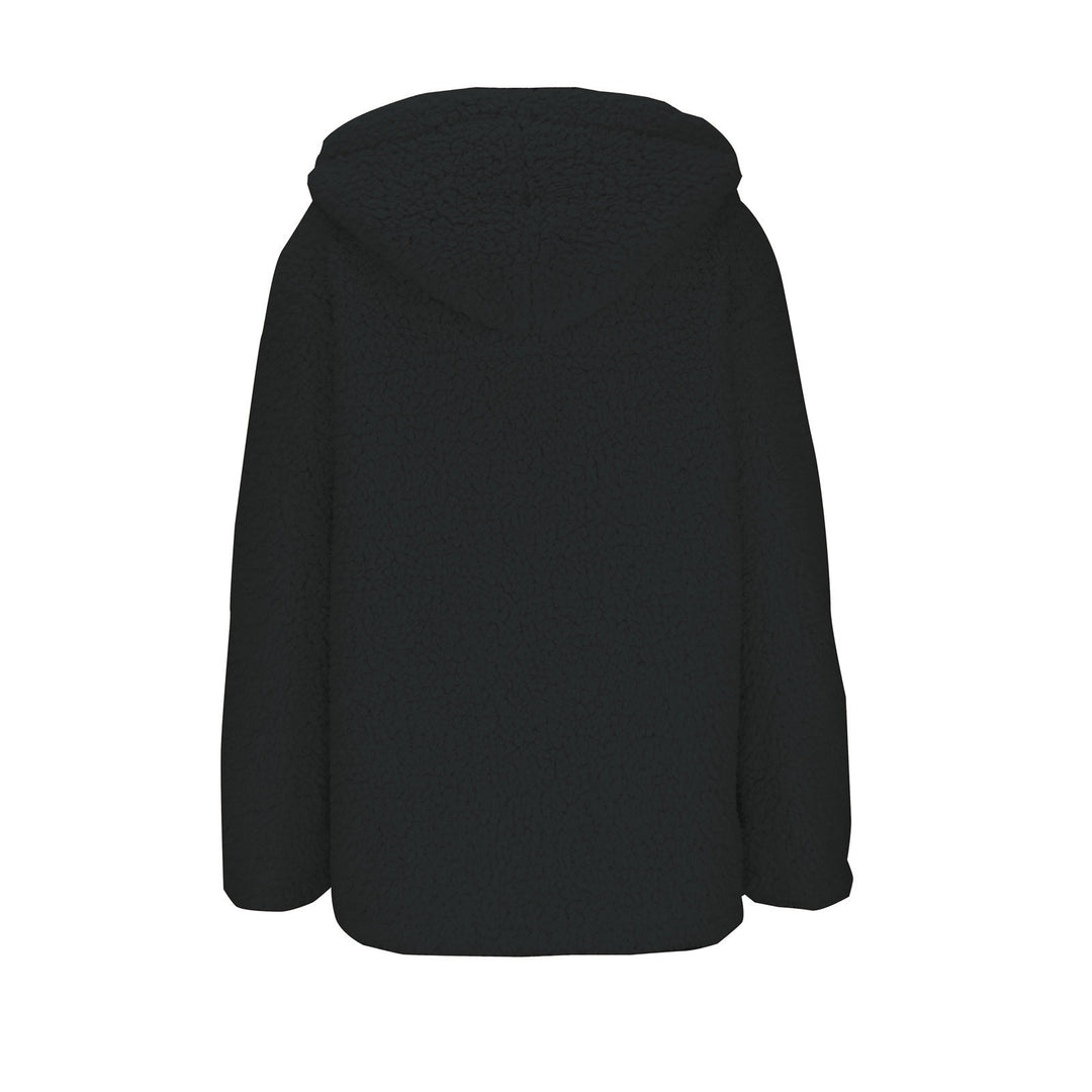 Damen kuschelige Fleecejacke mit Kapuze und praktischen Taschen EB