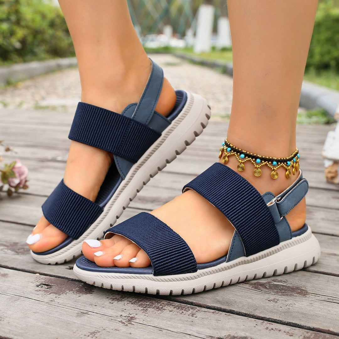 Damen Komfortable Sandalen mit elastischen Riemen und rutschfester Sohle EB