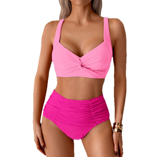 Damen Hochgeschnittener Bikini mit modischem Twist-Design EB