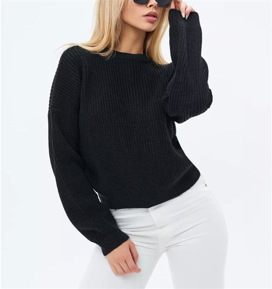 Damen lässiger Strickpullover EB
