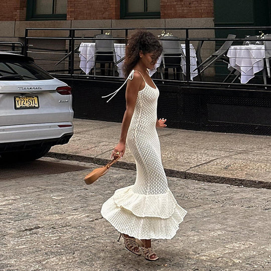 Damen elegantes Sommerkleid mit Schößchen EB