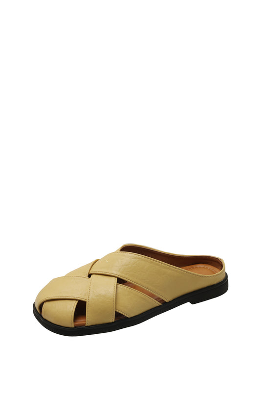Damen Offene Mules mit geflochtenem Obermaterial und anatomischem Fußbett EB