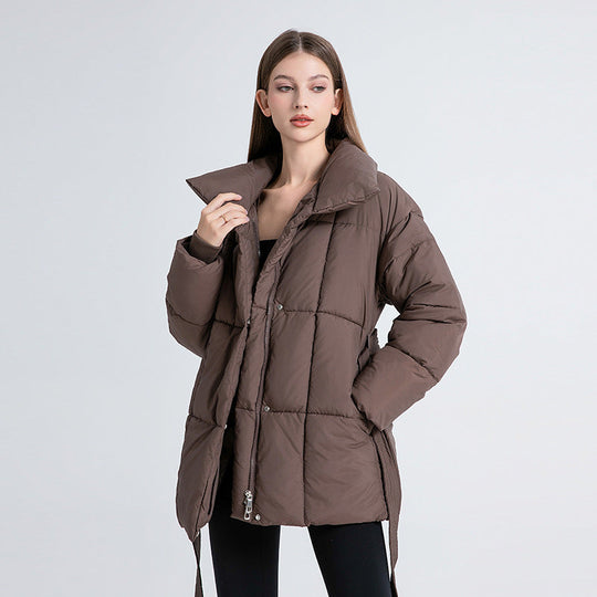EB | Warme Pufferjacke mit Gürtel Leicht und Stilvoll Perfekt für Kalte Tage