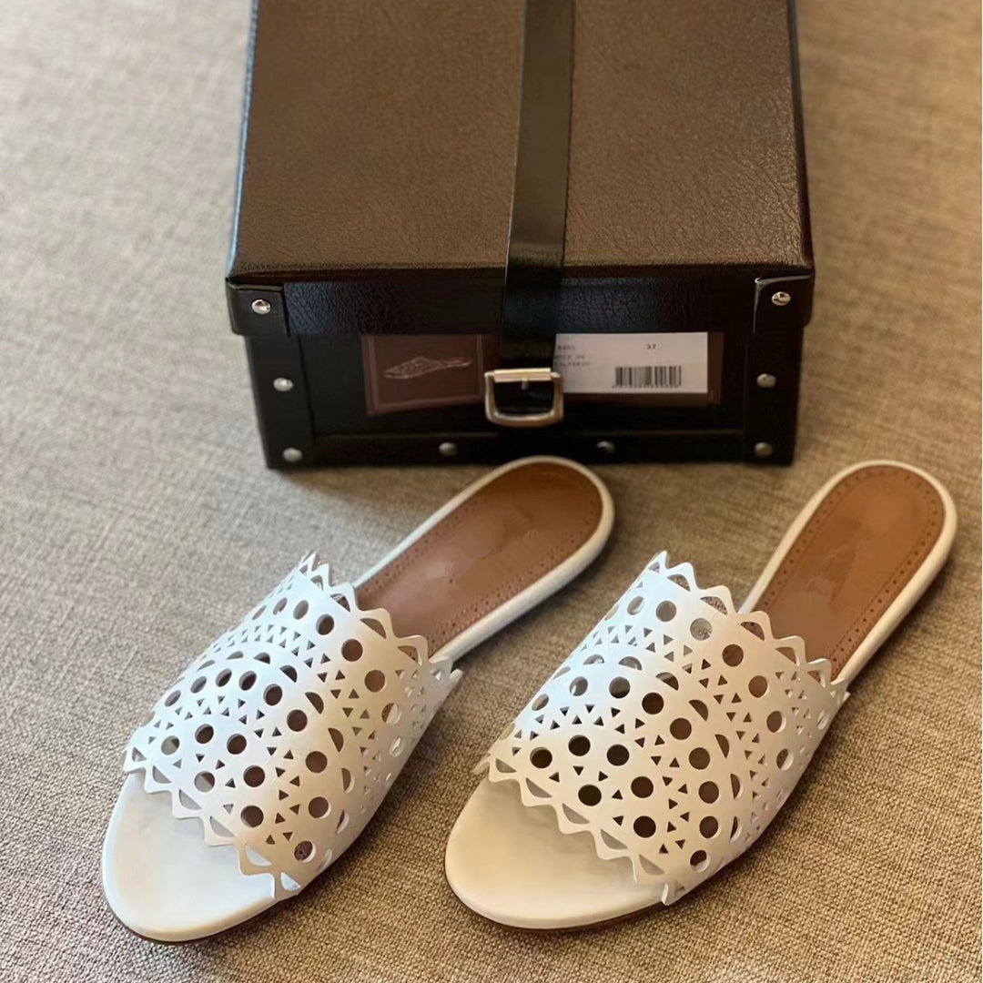 Damen modische Pantoletten mit durchbrochenem Design EB