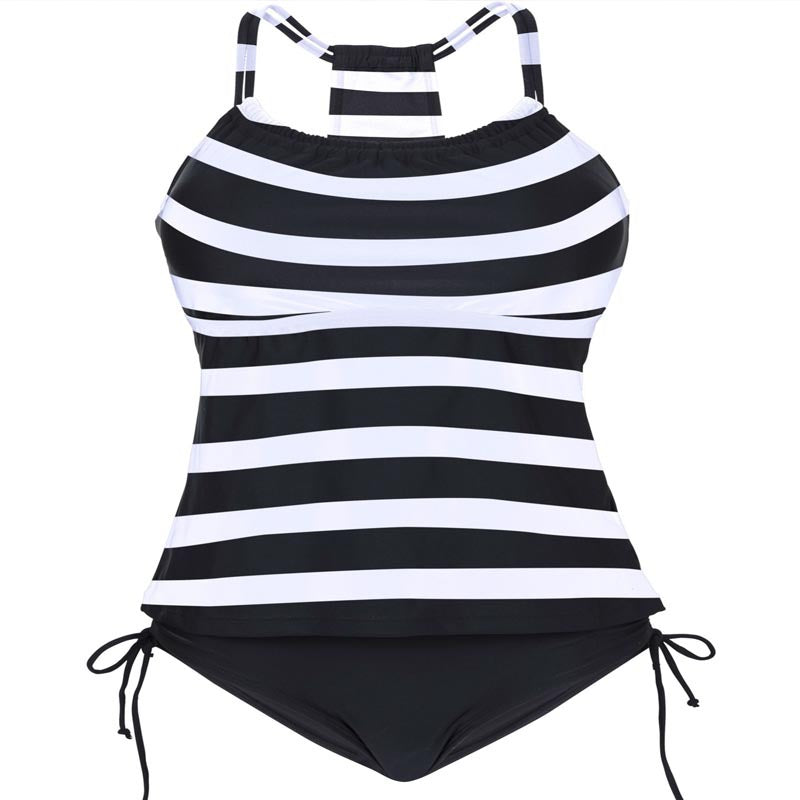 Damen Tankini-Set mit verstellbaren Trägern und raffinierten Details EB