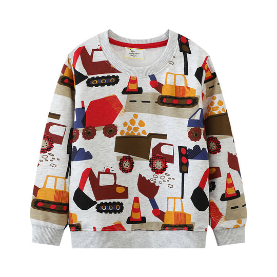 Jungen Sweatshirt mit aufregendem Baustellenmuster EB