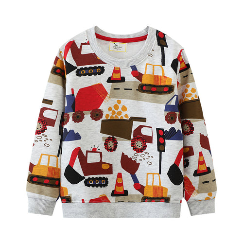 Jungen Sweatshirt mit aufregendem Baustellenmuster EB