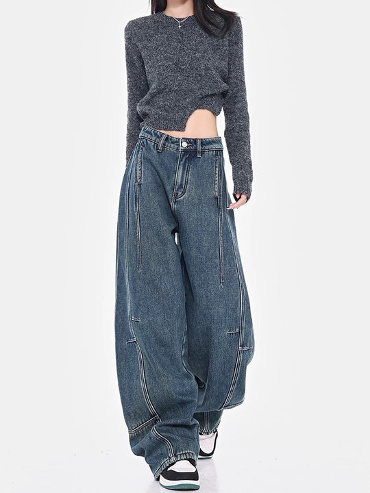 Damen Weite Denim-Hosen EB