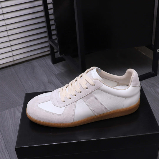 Damen Sportliche Leder Sneakers mit modischem Design und rutschfester Sohle EB