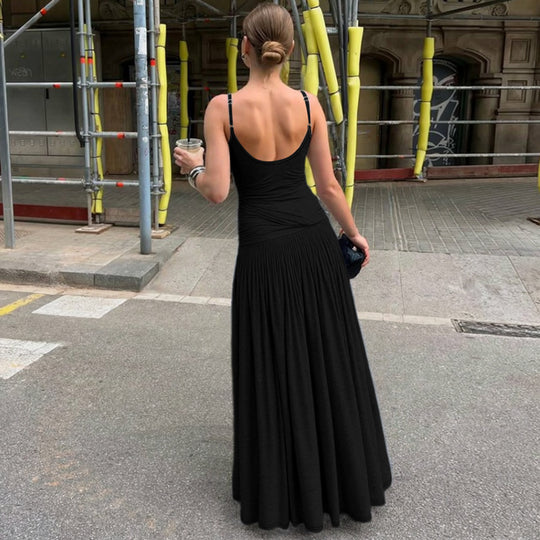 Damen Maxikleid mit einzigartigem Wickeldesign und taillierter Silhouette EB