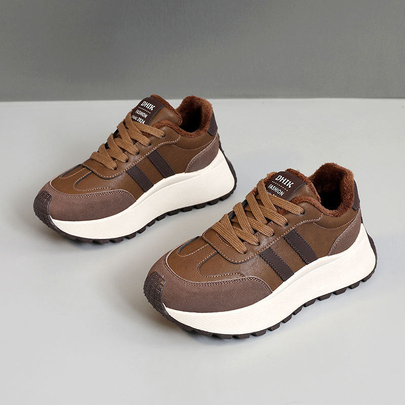 Damen Komfortable und warme High-Top Sneakers mit Fleece-Innenfutter EB