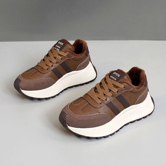 Damen Komfortable und warme High-Top Sneakers mit Fleece-Innenfutter EB