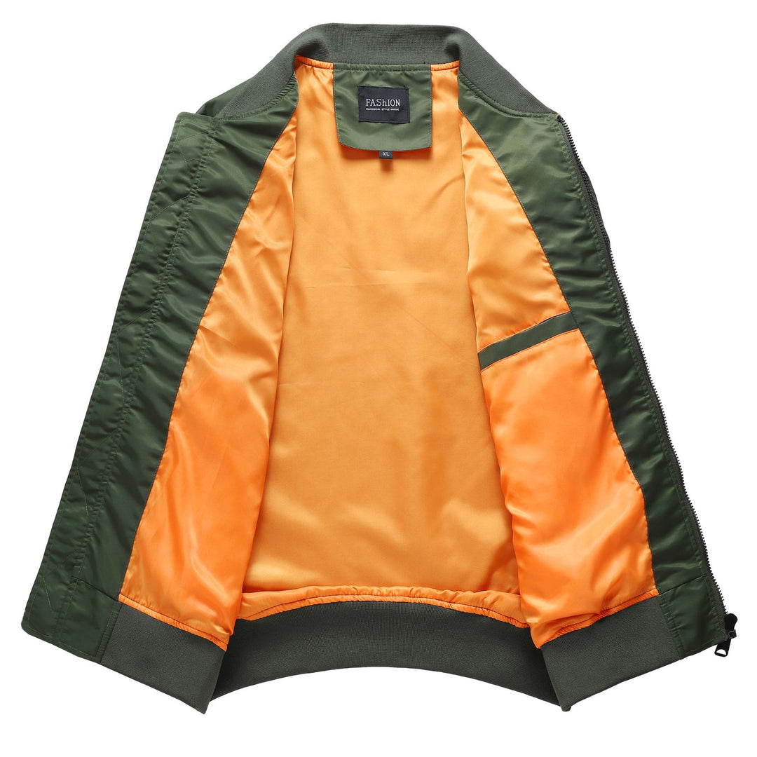 Herren Bomberjacke im MA-1 Stil mit Ärmel-Utilitytasche und kontrastierendem Futter EB