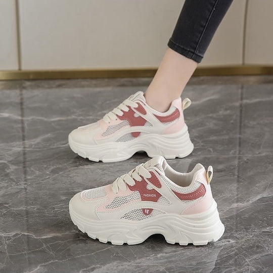 Damen Fashion Sneakers mit atmungsaktiver Mesh-Oberfläche und dämpfender Sohle EB