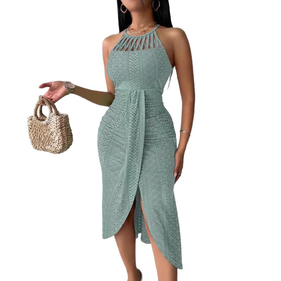 Damen Maxikleid mit raffiniertem Rippendesign und aufregendem Schlitz EB