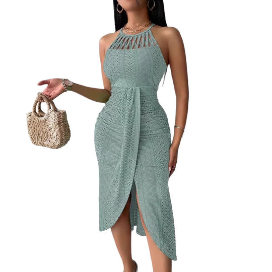 Damen Maxikleid mit raffiniertem Rippendesign und aufregendem Schlitz EB