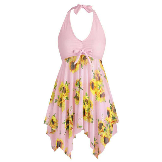 Damen Strandkleid mit verspieltem Blumendesign EB
