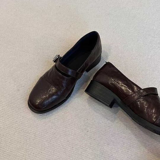 Damen Komfortable Mokassins mit modischem Schnallen-Detail EB