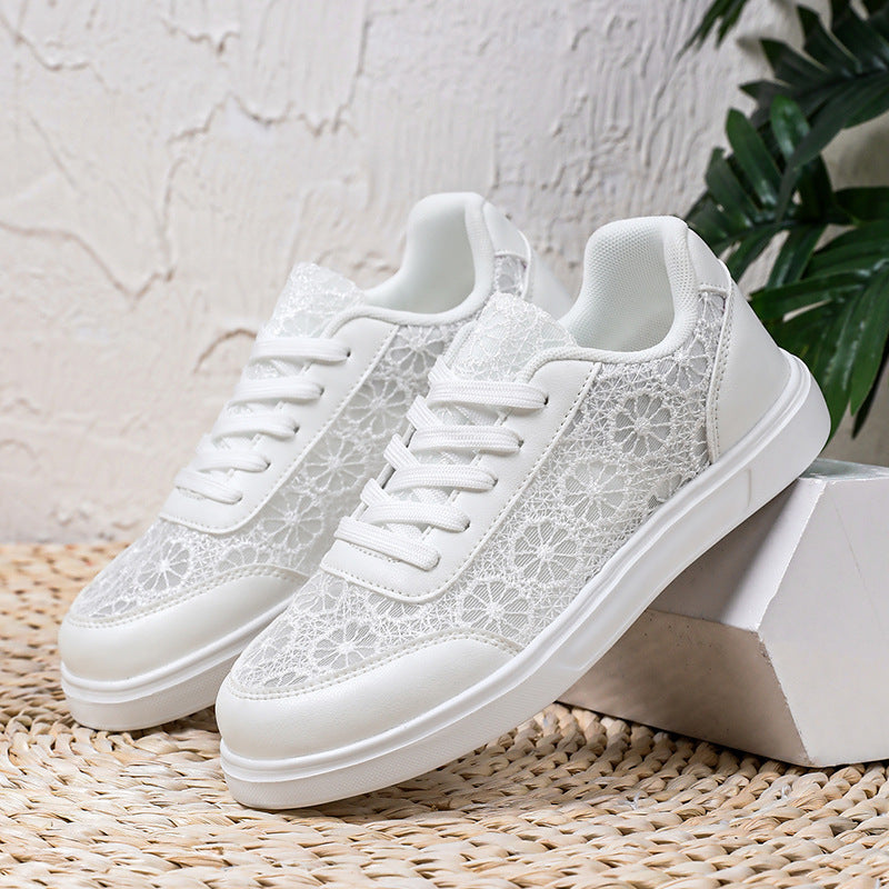 Damen Modische Sneakers mit floralen Akzenten und rutschfester Sohle EB
