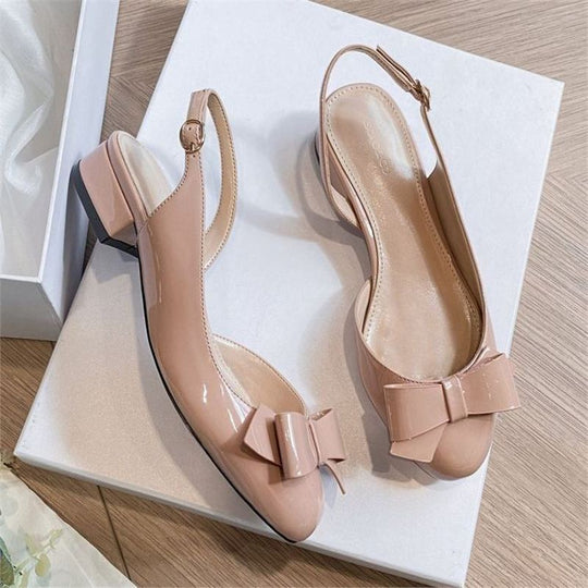 Damen Slingback Ballerinas mit dekorativer Schleifenverzierung EB