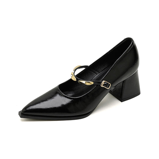 Damen elegante Pumps mit verstellbarem Riemen und schickem Detail EB