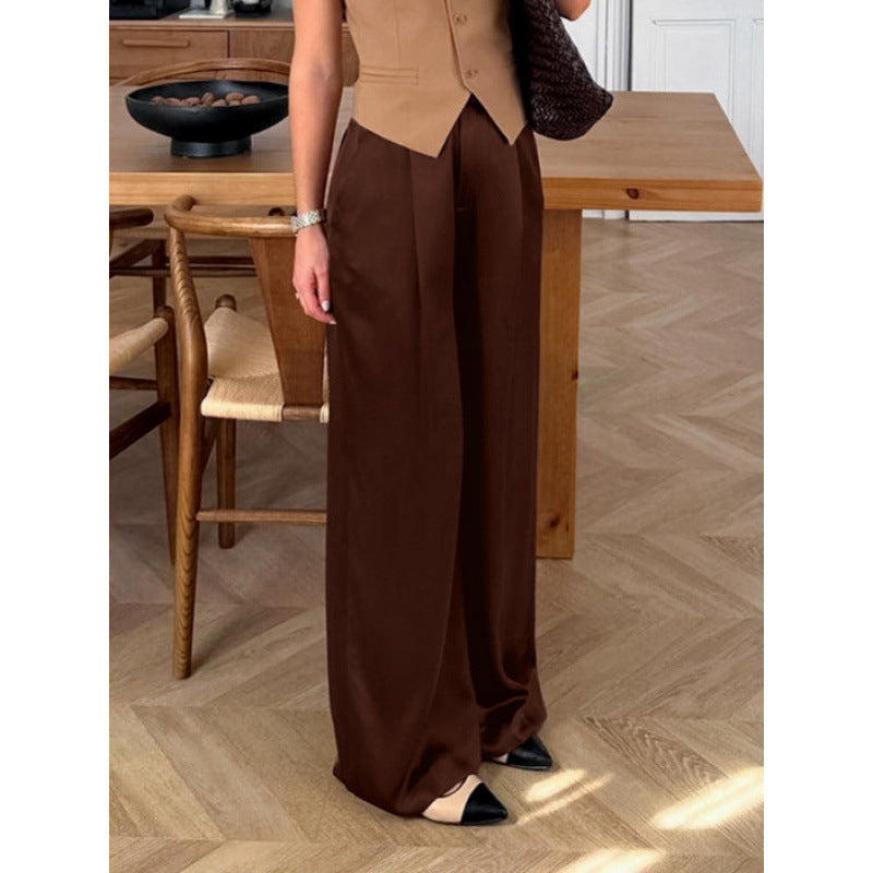 Damen Elegante weite Hose mit hohem Bund und komfortablem Schnitt EB