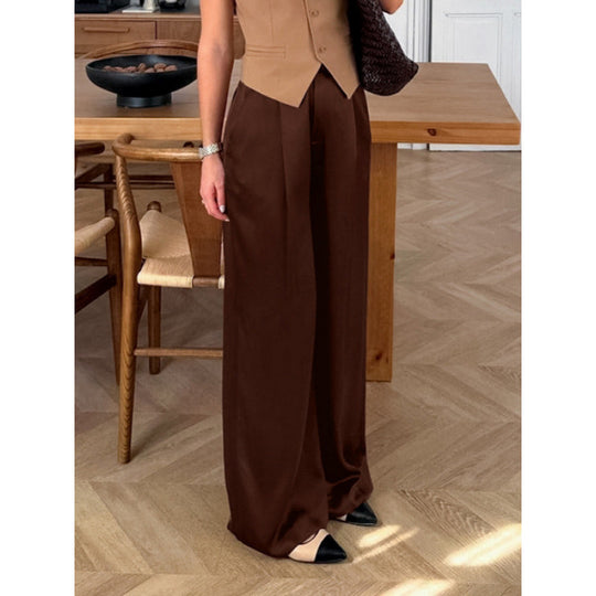 Damen Elegante weite Hose mit hohem Bund und komfortablem Schnitt EB