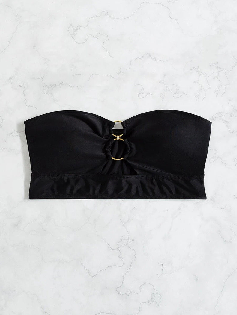 Damen Bandeau-Bikinioberteil mit dekorativen Ringakzenten EB