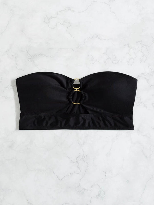 Damen Bandeau-Bikinioberteil mit dekorativen Ringakzenten EB