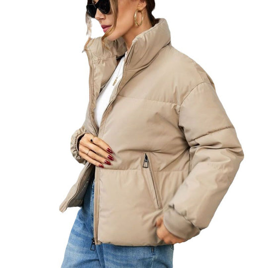 Damen Winter-Steppjacke mit hochschließendem Kragen und praktischen Reißverschlusstaschen EB