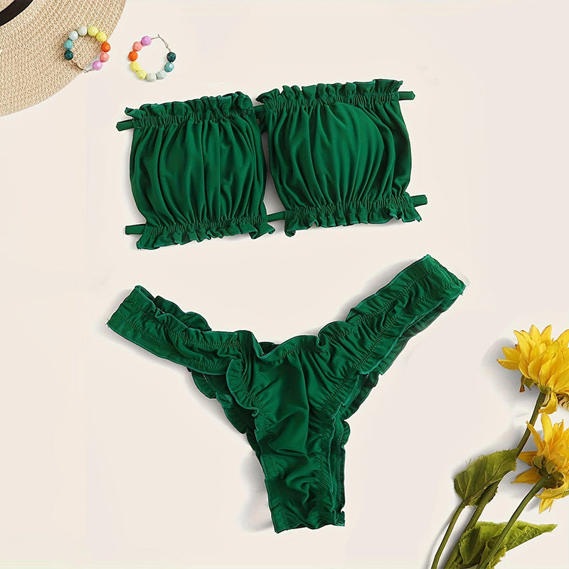 Damen Bikini-Set mit voluminösen Rüschendetails EB