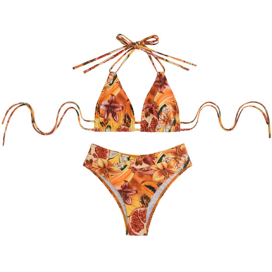 Damen Triangel-Bikini mit raffinierten Fruchtmotiven EB