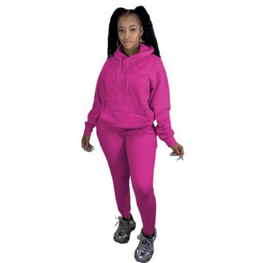 Damen Zweiteiliges Freizeitset mit Oversize Kapuzenpullover und Leggings mit hohem Bund, schmaler Passform EB
