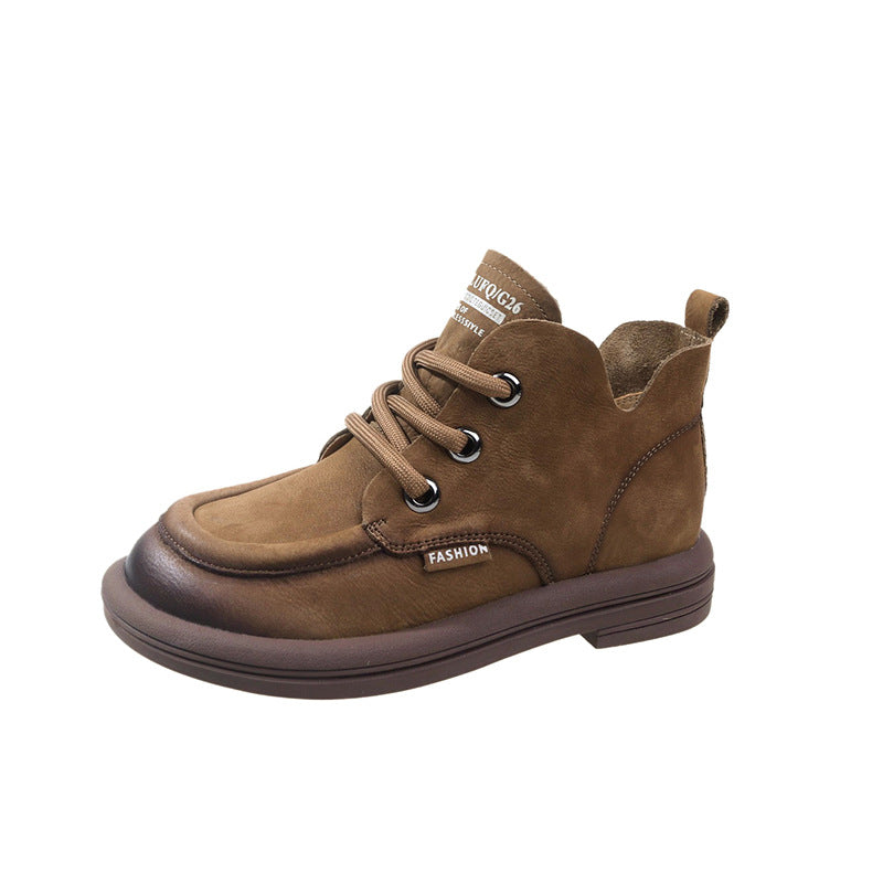 Damen nan modische Schnür-Ankleboots im Mokassin-Look mit weichem Veloursinnenfutter und stoßdämpfender Leichtsohle EB