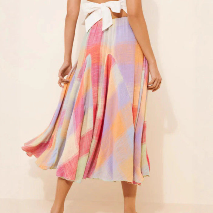 Damen Midirock mit farbenfrohem geometrischem Muster EB