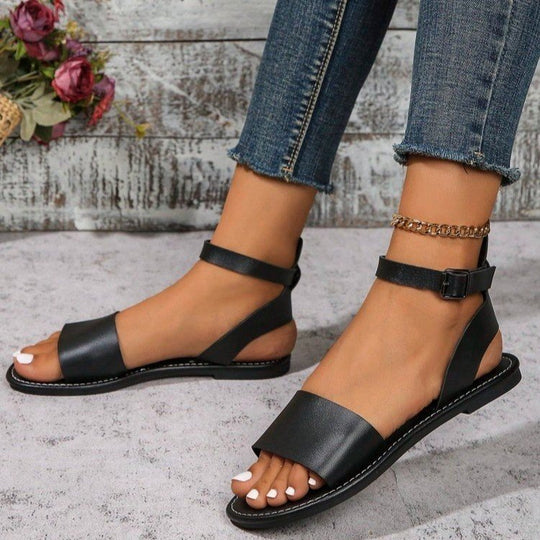 Damen elegante Riemchen-Sandalen mit verstellbarem Riemendesign EB