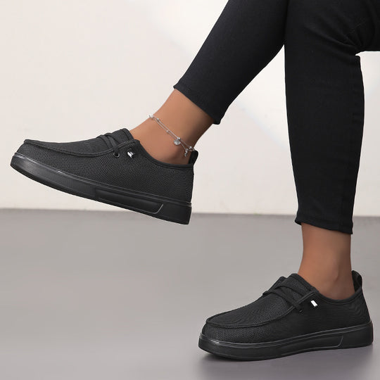 Damen Atmungsaktive Freizeitsneaker mit rutschfester Sohle und elastischem Schnürsystem EB