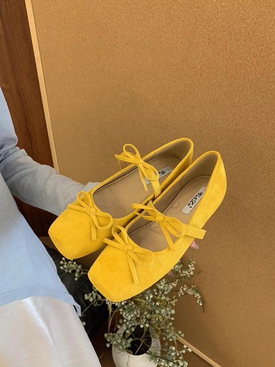Damen elegante Ballerinas mit modischem Schleifenakzent und bequemer Sohle EB
