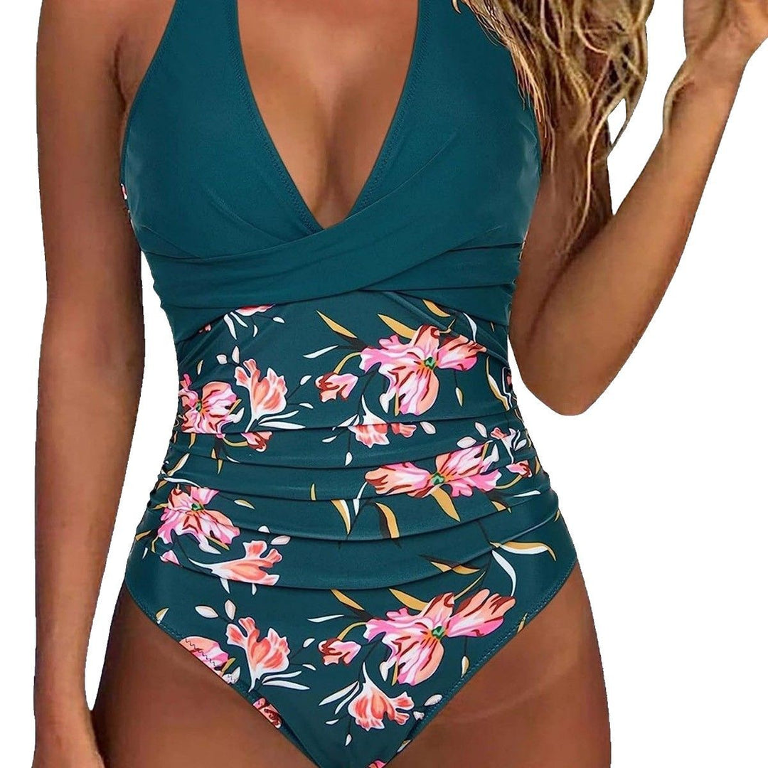 Damen Floral Design Badeanzug EB