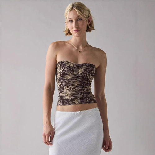 Damen Bandeau-Top mit raffinierten Streifen EB