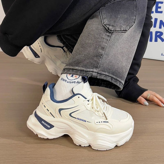 Damen Modische Chunky Sneakers mit dämpfendem Komfort und atmungsaktivem Obermaterial EB