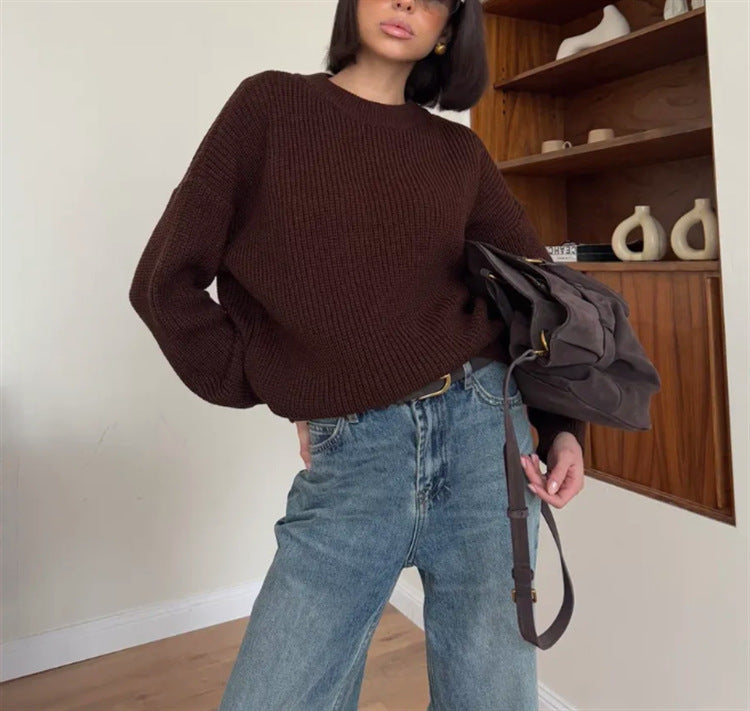 Damen lässiger Strickpullover EB
