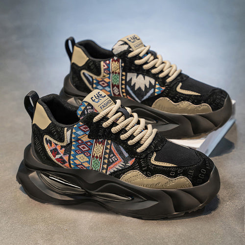 Damen bequeme und modische Sneakers mit einzigartigem Ethno-Design EB
