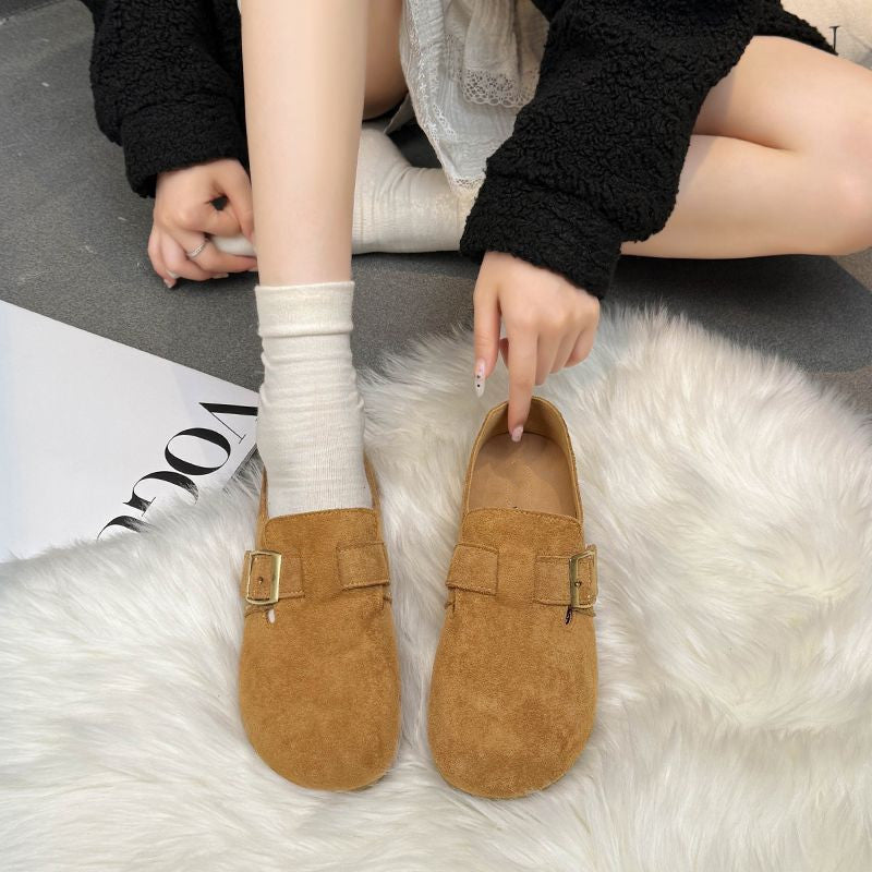 Damen Komfortable Slipper aus hochwertigem Wildleder EB