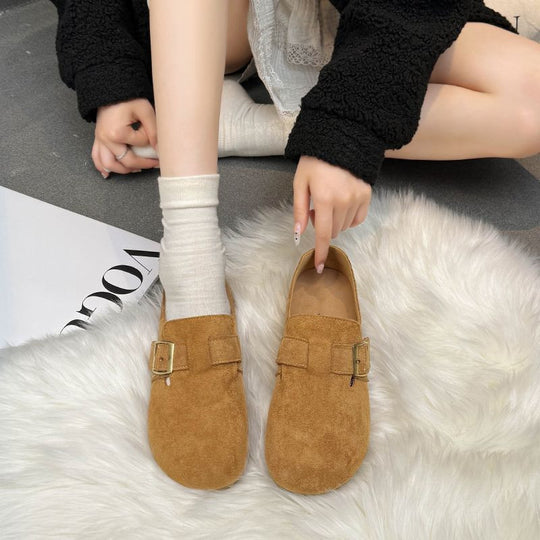 Damen Komfortable Slipper aus hochwertigem Wildleder EB